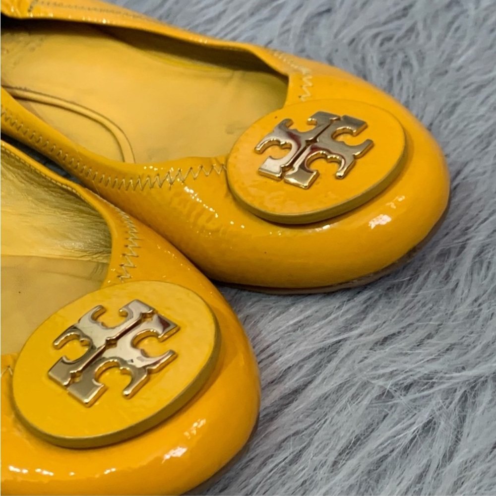 COPY - Tory Burch Reva daisy gold ballet flats 8.5 - Picture 3 of 7